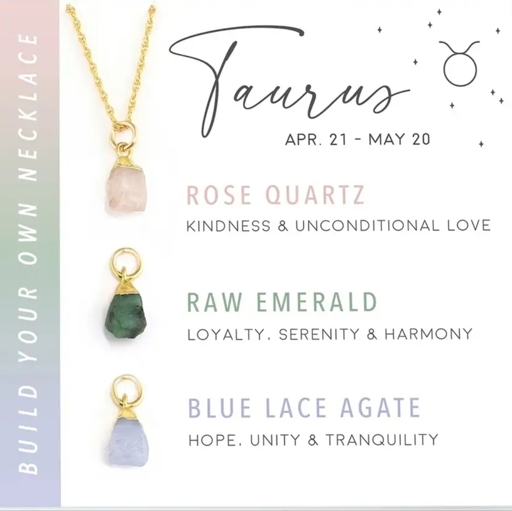 3 Crystal Taurus Birthstone Necklace